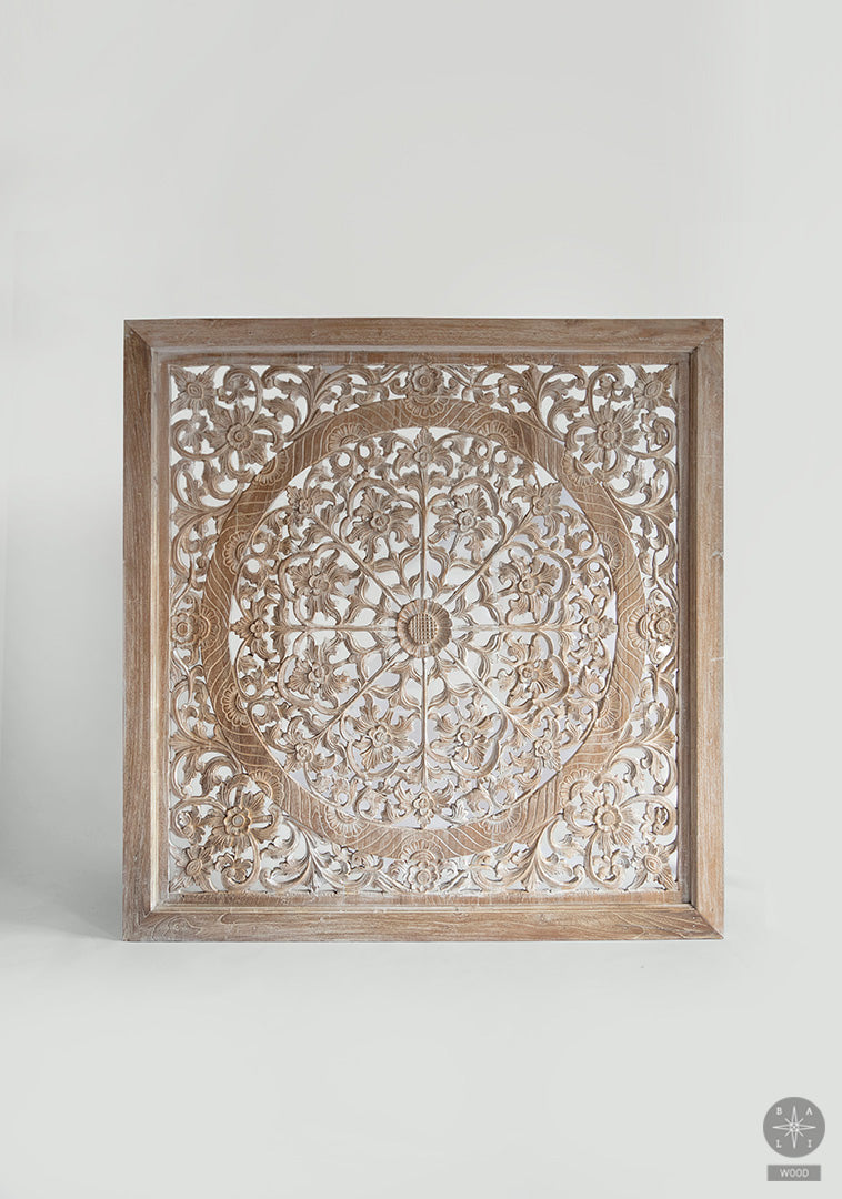 Mandala made of teak wood