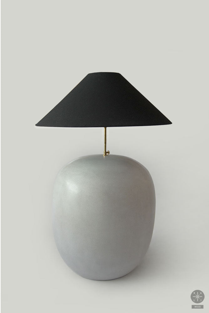Concrete floor lamp with shade