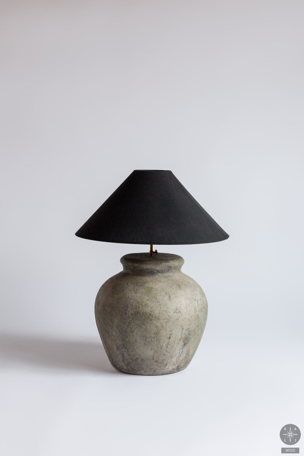 Concrete floor lamp with shade
