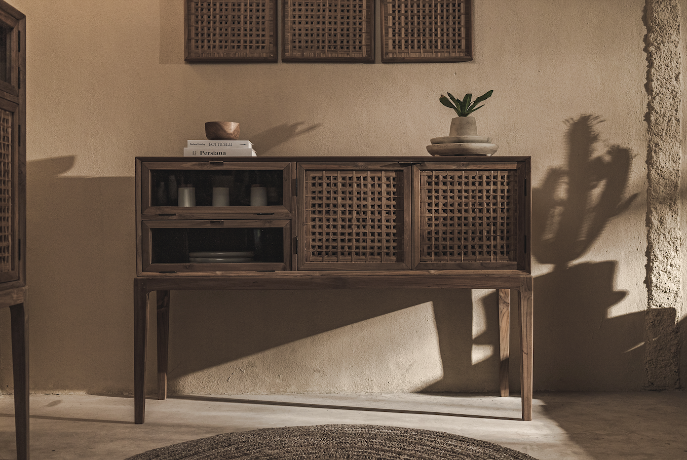 Teak wood chest of drawers