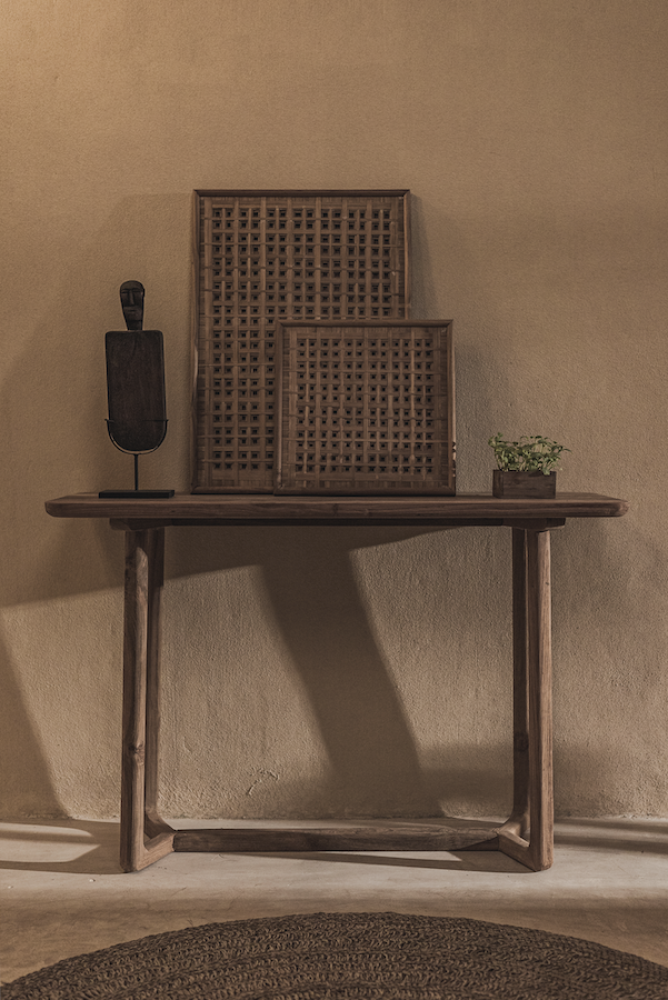 Teak wood console