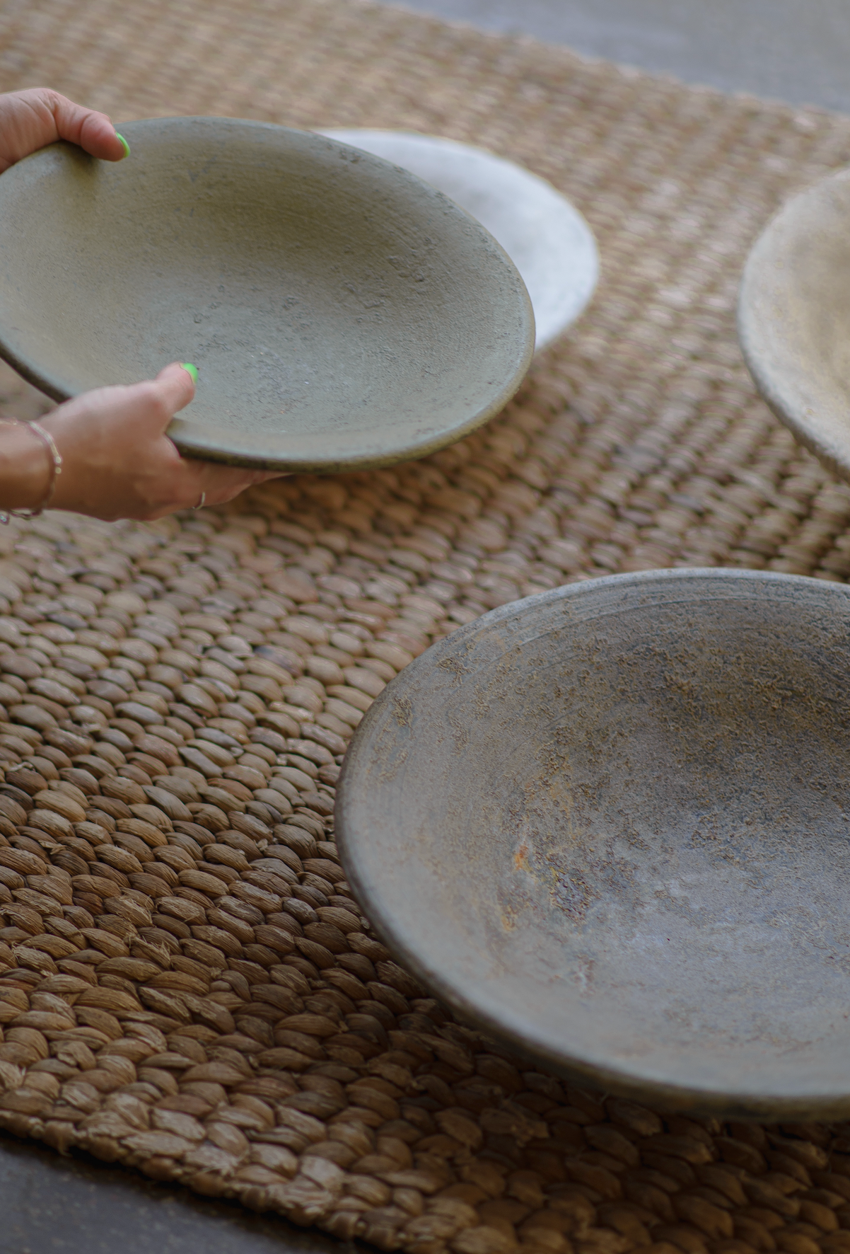 Grey terracotta plate