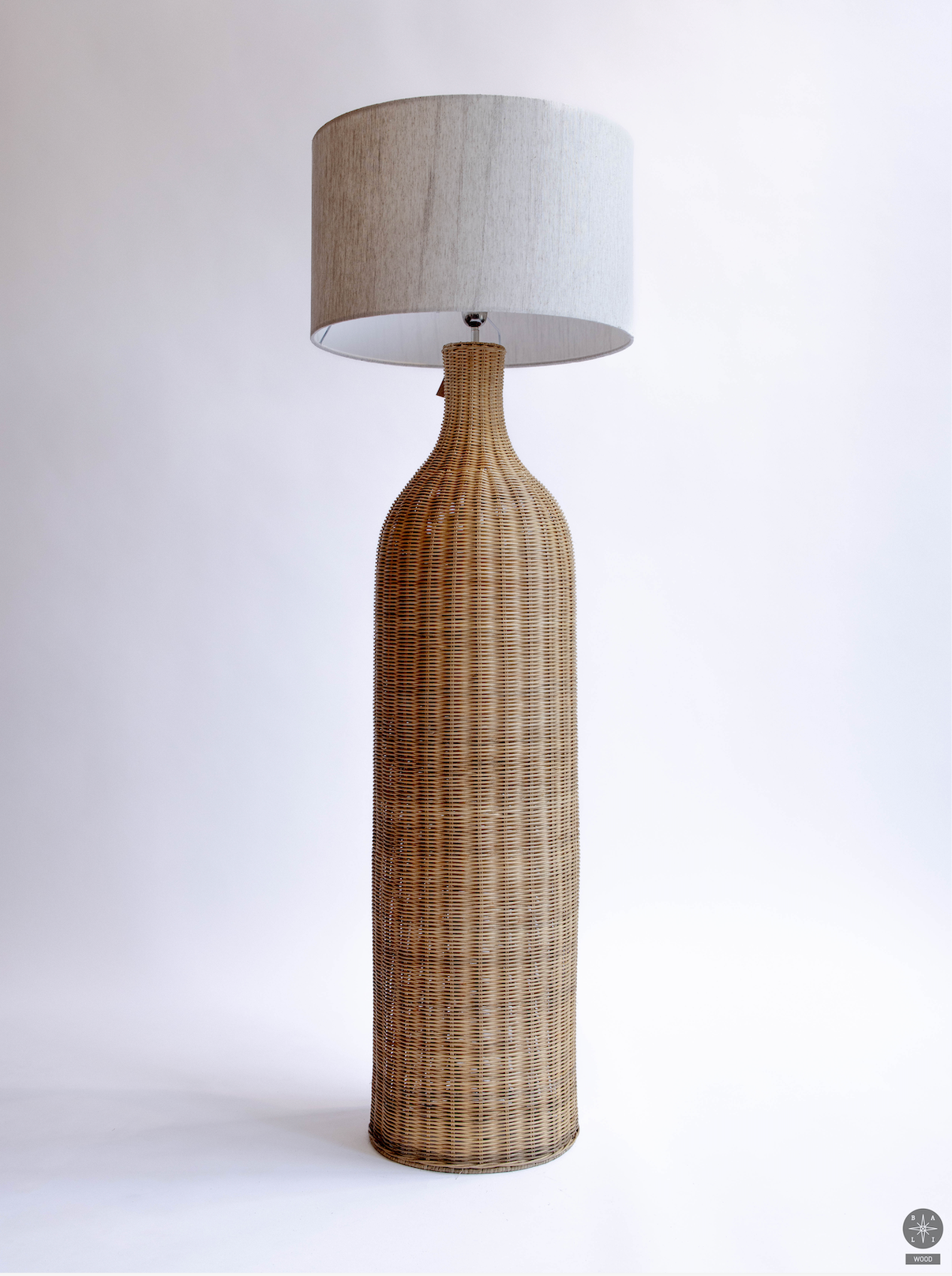 Rattan floor lamp
