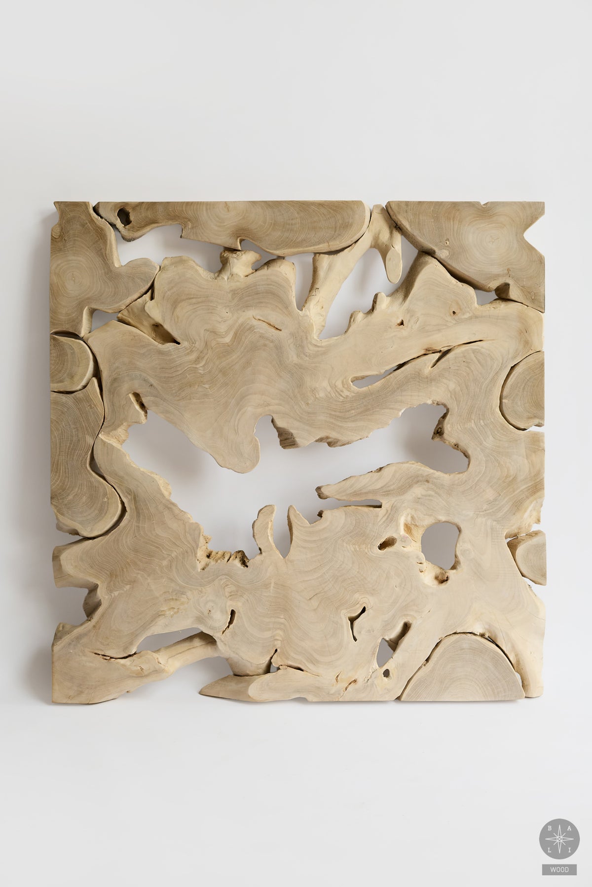 Wall decoration made of teak wood root