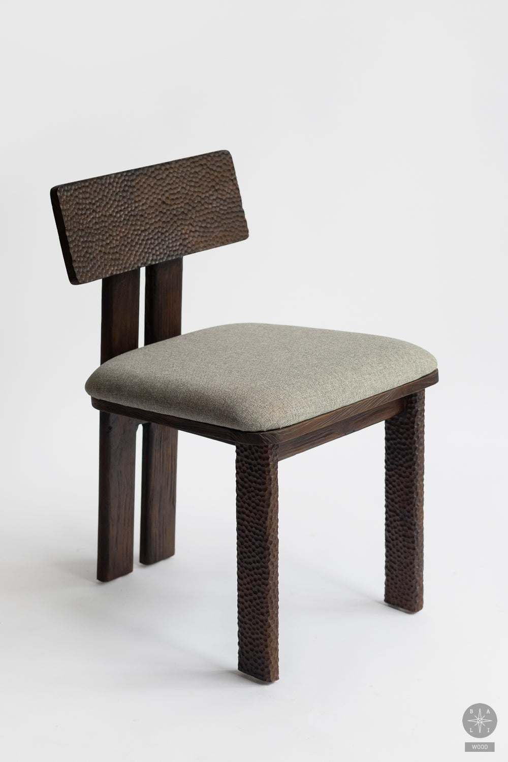 Teak chair with upholstered part