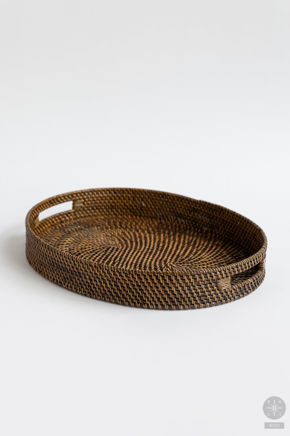 Rattan tray with handles