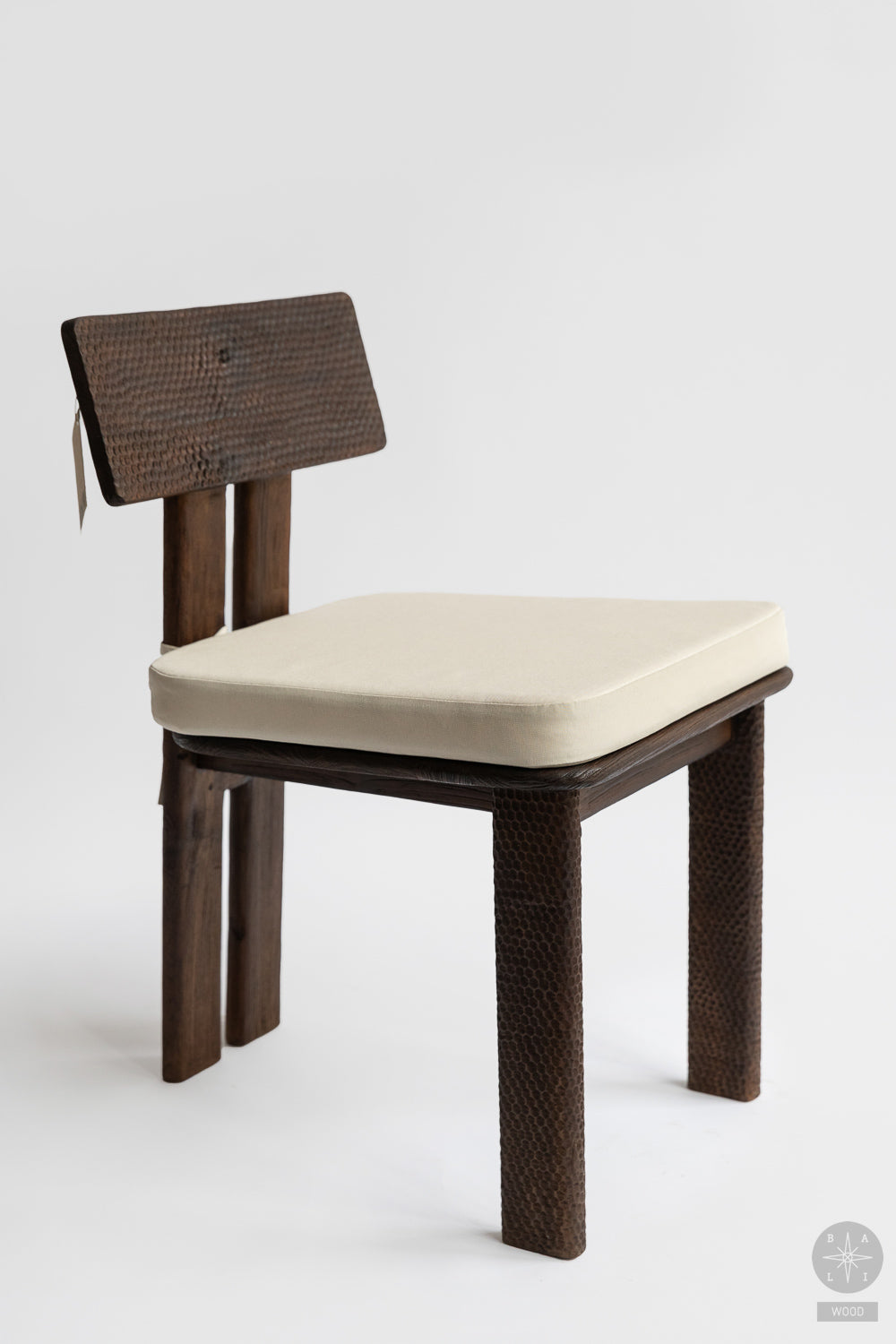 Teak chair with upholstered part