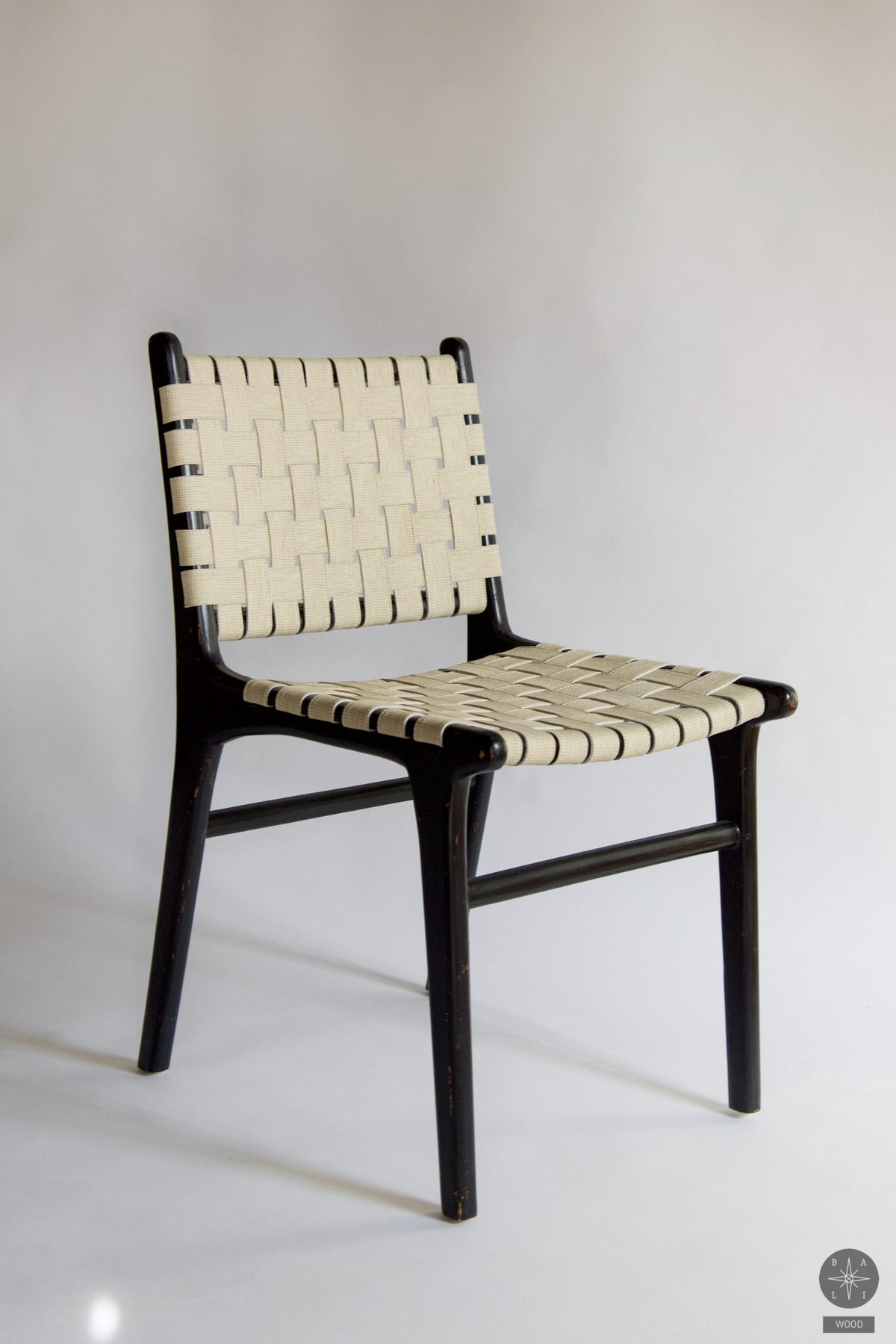 Teak wood chair with fabric