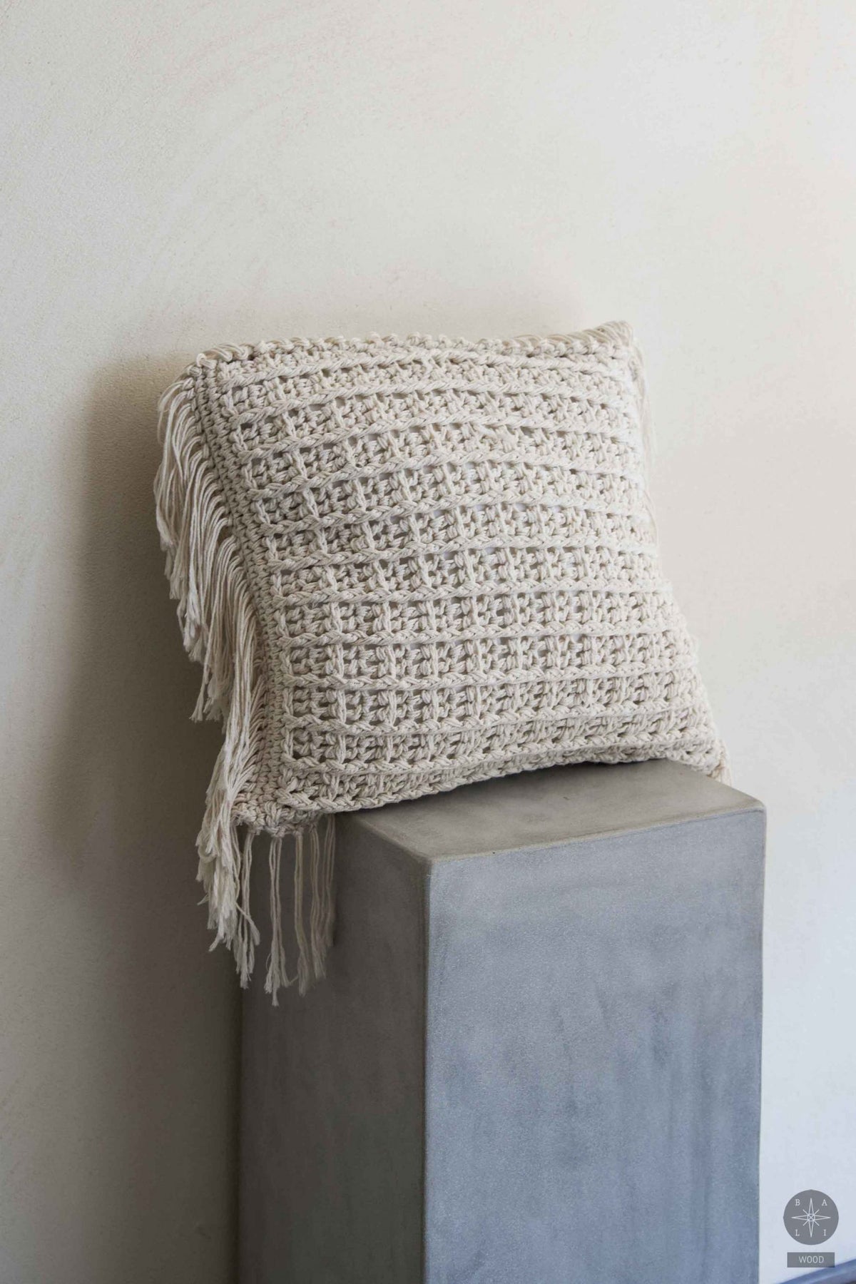 Macrame cotton pillowcase