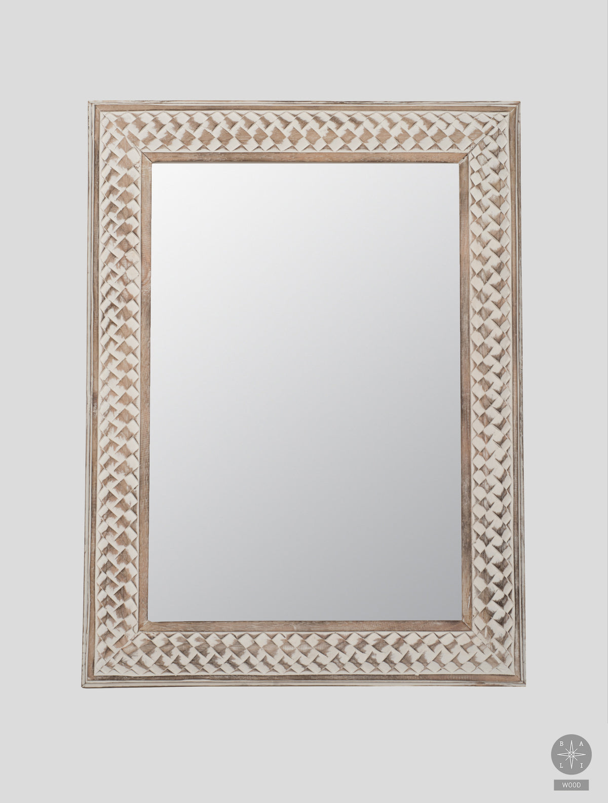 Carved teak wood mirror