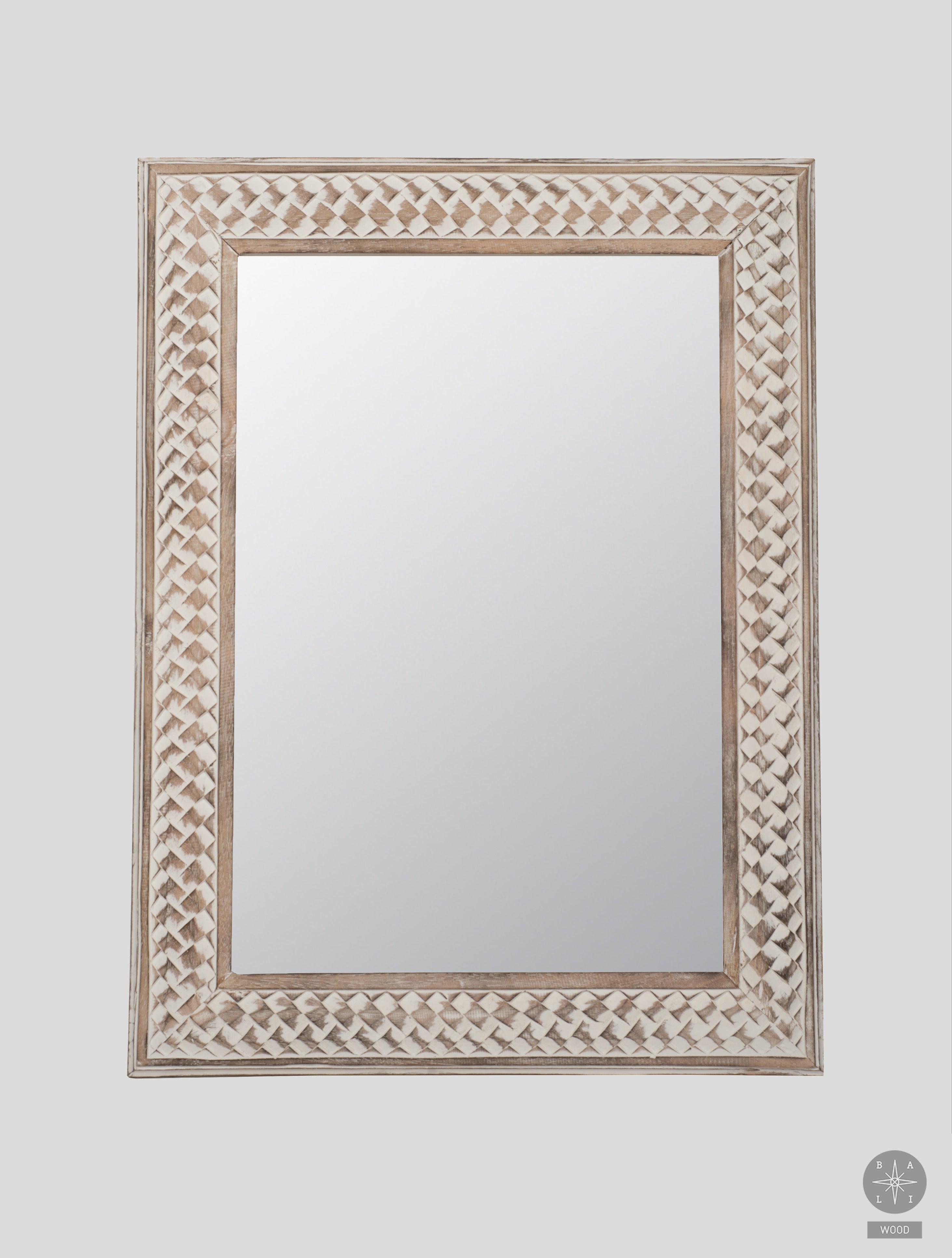 Carved teak wood mirror