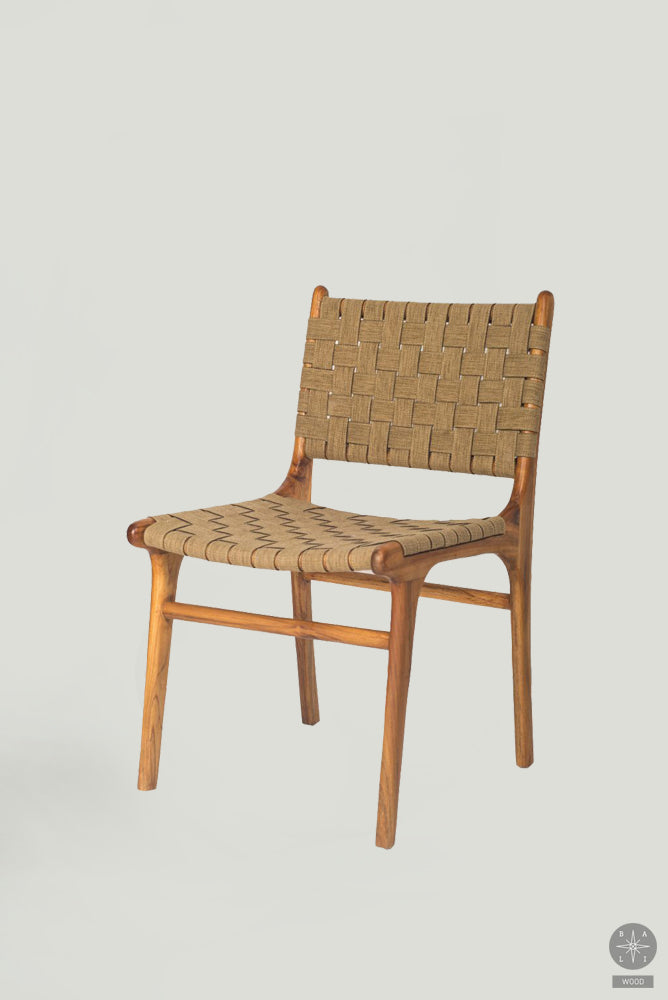 Teak wood chair with fabric