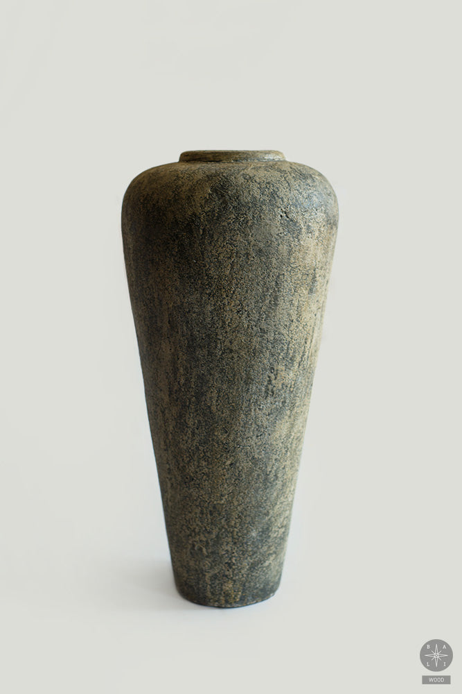 Terracotta vase with rough surface