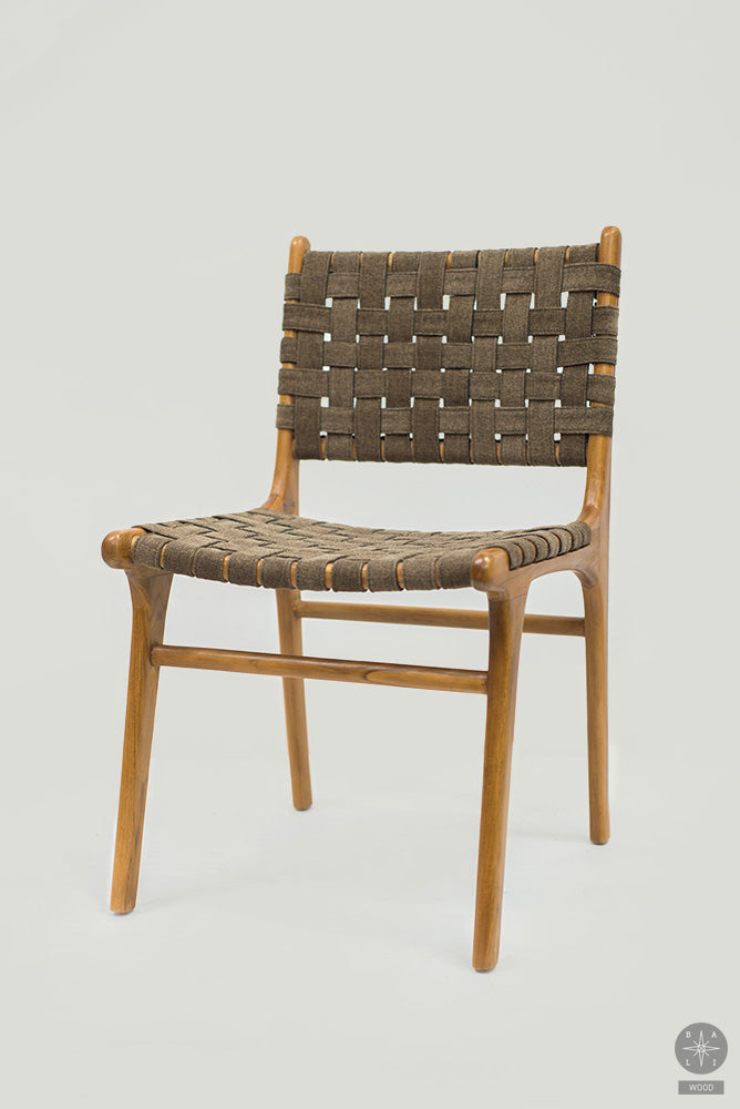 Teak wood chair with fabric