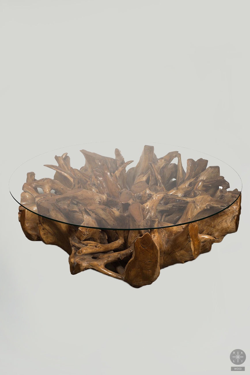 Teak wood root table