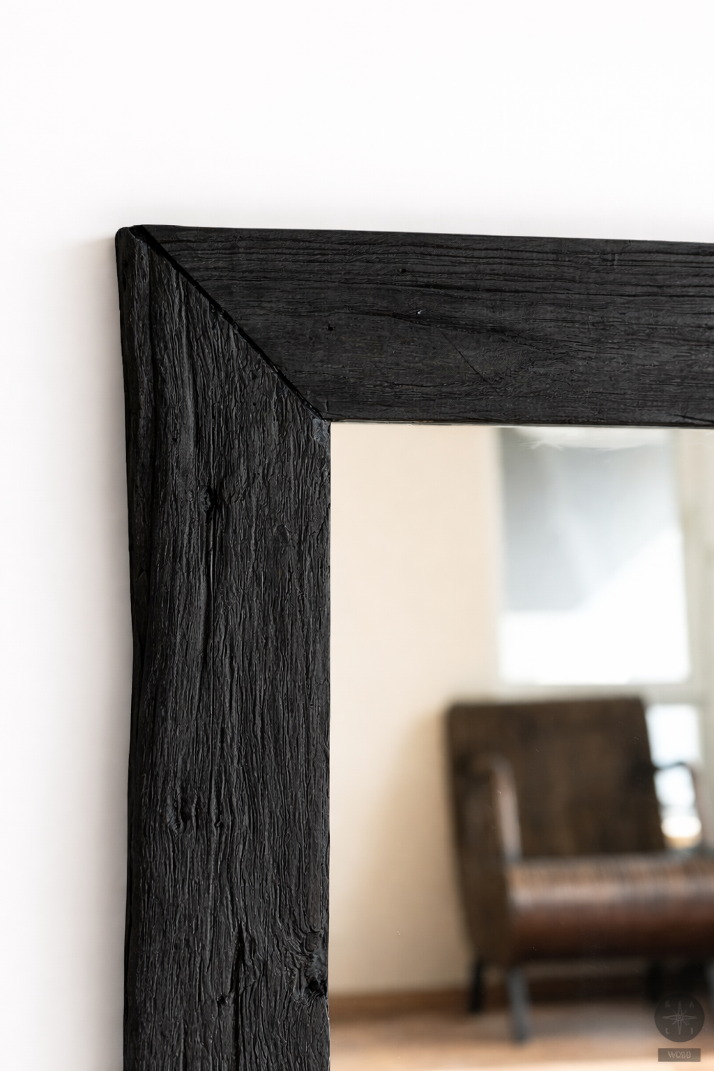 Mirror made of recycled teak wood