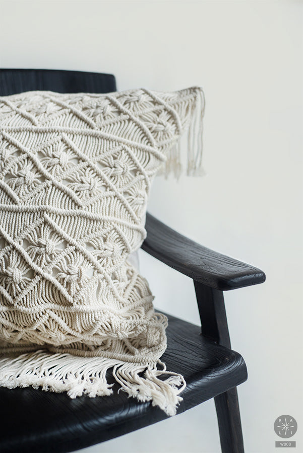 Macrame cotton pillowcase