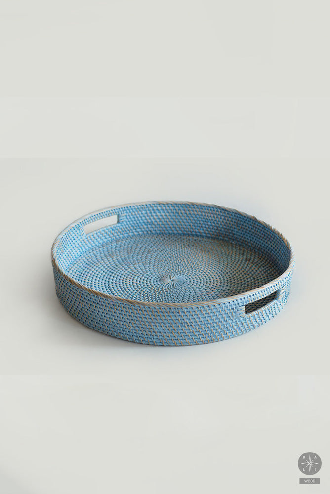 Rattan tray with handles